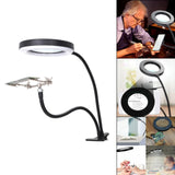 Flexible Magnifier Clip Lamp 10x Magnification Desk Lamp