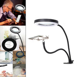 Flexible Magnifier Clip Lamp 10x Magnification Desk Lamp