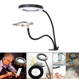 Flexible Magnifier Clip Lamp 10x Magnification Desk Lamp