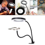 Flexible Magnifier Clip Lamp 10x Magnification Desk Lamp