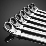 Flexible Pivoting Head Ratchet Wrench Spanner Metric Hand Tool 6mm-24mm