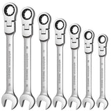 Flexible Pivoting Head Ratchet Wrench Spanner Metric Hand Tool 6mm-24mm