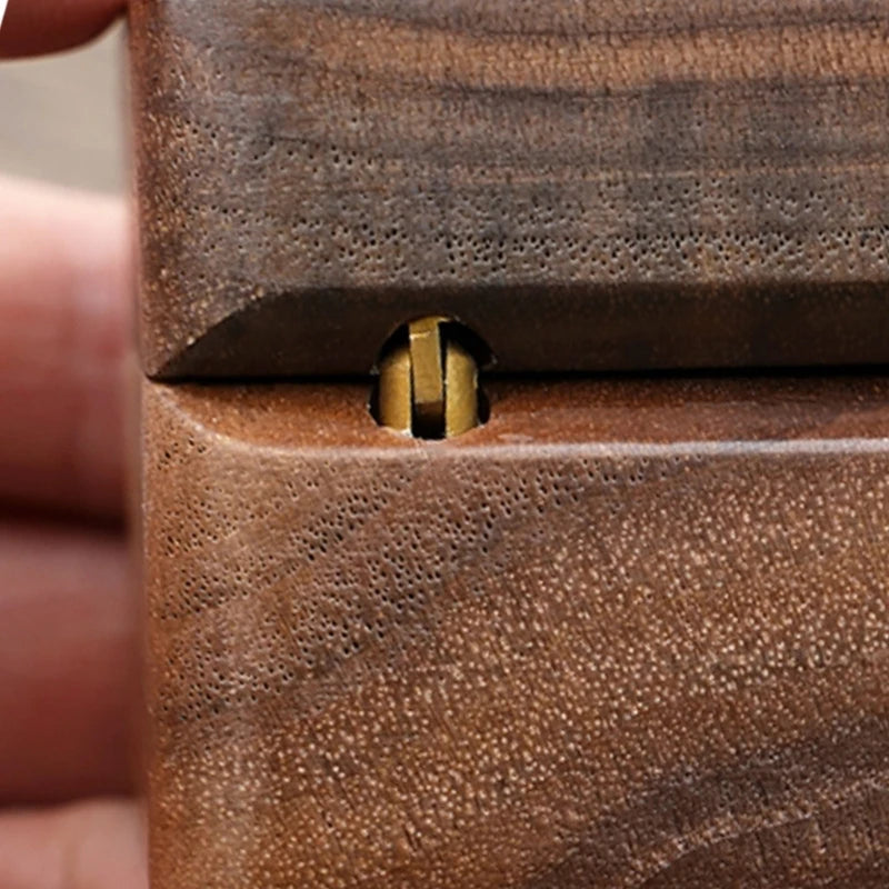 Vintage Wooden Ring Box Rustic Jewelry Storage