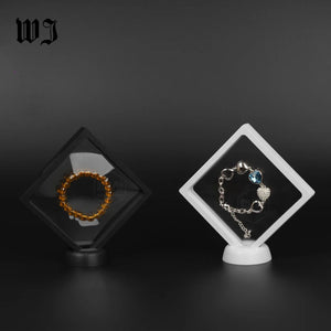 Floating Jewelry Display Case Plastic Frame Elastic Membrane 11*11cm
