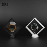 Floating Jewelry Display Case Plastic Frame Elastic Membrane 11*11cm