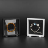 Floating Jewelry Display Case Plastic Frame Elastic Membrane 11*11cm