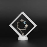 Floating Jewelry Display Case Plastic Frame Elastic Membrane 11*11cm
