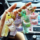 Liquid Pearl Unicorn Glitter Keychain Bag Pendant Gift