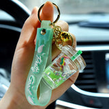 Liquid Pearl Unicorn Glitter Keychain Bag Pendant Gift