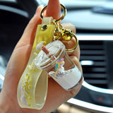 Liquid Pearl Unicorn Glitter Keychain Bag Pendant Gift