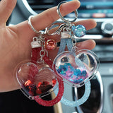 Heart Love Shape Keychain Glitter Quicksand Keyring Car Bag Pendant