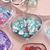 Heart Love Shape Keychain Glitter Quicksand Keyring Car Bag Pendant