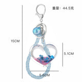 Heart Love Shape Keychain Glitter Quicksand Keyring Car Bag Pendant