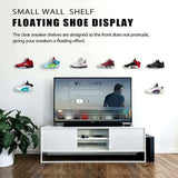 Clear Acrylic Floating Shoe Display Shelves - Wall Mount Showcase Sneaker