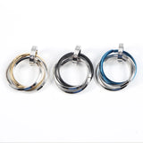 Stainless Steel Three Rings Necklace Pendant Charms for Bracelet Making