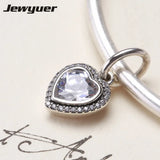 Floating Heart Charms 925 Sterling Silver Pendant DIY Jewelry