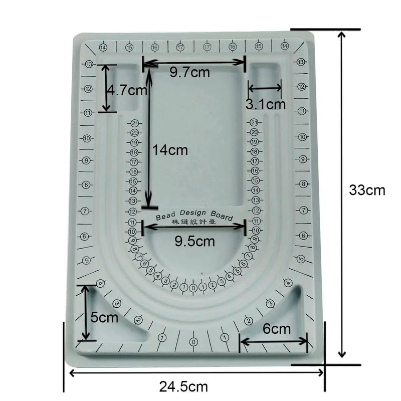 Flocked Bead Board Jewelry Making Measuring Tool DIY Organizer