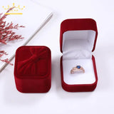 Flocking Bow Jewelry Storage Packaging Ring Box Earrings Display