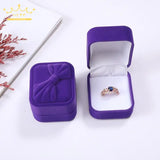Flocking Bow Jewelry Storage Packaging Ring Box Earrings Display
