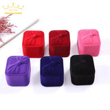 Flocking Bow Jewelry Storage Packaging Ring Box Earrings Display