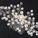 Floral Crystal Hair Comb Wedding Bridal Headpiece