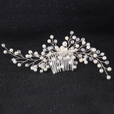Floral Crystal Hair Comb Wedding Bridal Headpiece