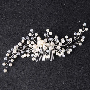 Floral Crystal Hair Comb Wedding Bridal Headpiece
