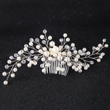 Floral Crystal Hair Comb Wedding Bridal Headpiece