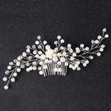 Floral Crystal Hair Comb Wedding Bridal Headpiece