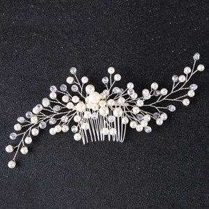 Floral Crystal Hair Comb Wedding Bridal Headpiece