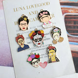50pcs Floral Human Image Necklace Pendants Enamel Metal Charms