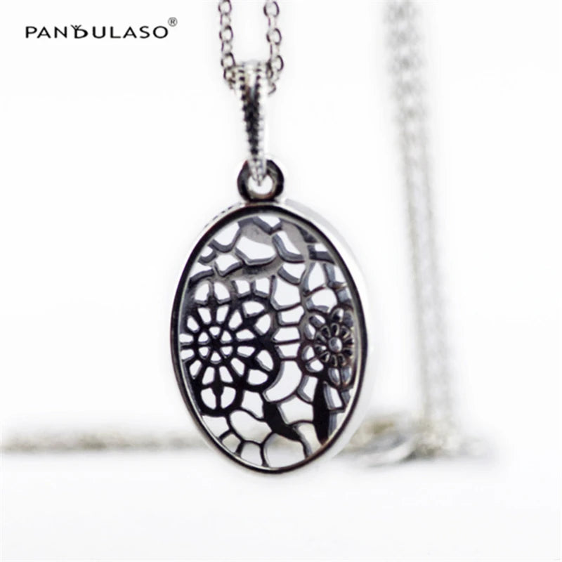 Daisy Lace Necklace 925 Sterling Silver Jewelry For Women