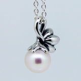 Floral Freshwater Pearl Pendant Necklace Enamel 925 Sterling Silver