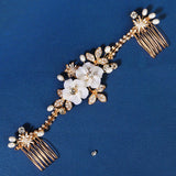 Floral Hair Comb Crown Hairband Crystal Hairpin Hair Clips Wedding Bride Jewelry