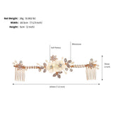 Floral Hair Comb Crown Hairband Crystal Hairpin Hair Clips Wedding Bride Jewelry