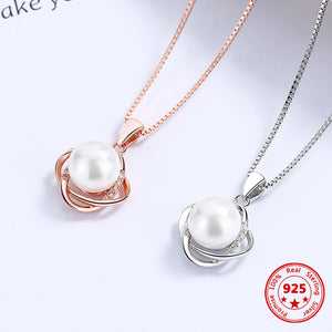 Floral Pearl Necklace 925 Silver Ins Collarbone Chain Jewelry