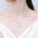 Floral Pearl Necklace 925 Silver Ins Collarbone Chain Jewelry