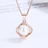 Floral Pearl Necklace 925 Silver Ins Collarbone Chain Jewelry