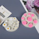 Floral Resin Mold Rose Daisy Pendant Silicone Mold