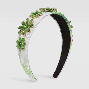 Floral Rhinestone Headbands Green Pink Yellow Crystal Princess Hairbands