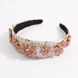 Floral Rhinestone Headbands Green Pink Yellow Crystal Princess Hairbands