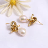 Floral Drop Earrings with Pearl Pendant