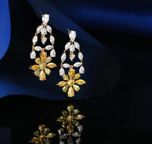 Elegant Floral Shape Long Earrings for Women