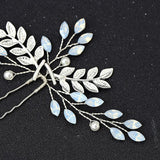 Opal Crystal Rhinestones Bridal Hair Pin Set Wedding Hair Clip