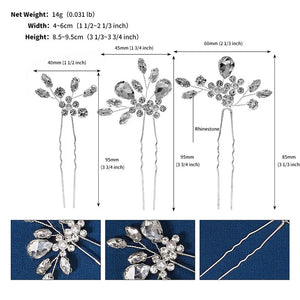 Silver Rhinestone Bridal Hair Pin Wedding Hair Sticker