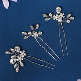 Alloy Silver Crystal Rhinestones Bridal Hair Pin Wedding Hair Sticker