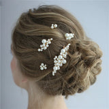 3 Colors Simulated Pearls Wedding Hair Comb Hair Pins Stickers Set