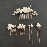 3 Colors Simulated Pearls Wedding Hair Comb Hair Pins Stickers Set