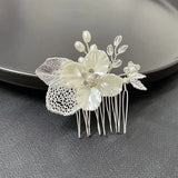 Rhinestone Pearl Wedding Hair Comb Bridal Headpiece