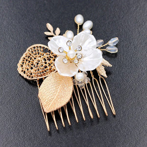 Rhinestone Pearl Wedding Hair Comb Bridal Headpiece